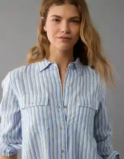 Camisa Mujer Azul Talla MEDIUM 6146400 American Eagle