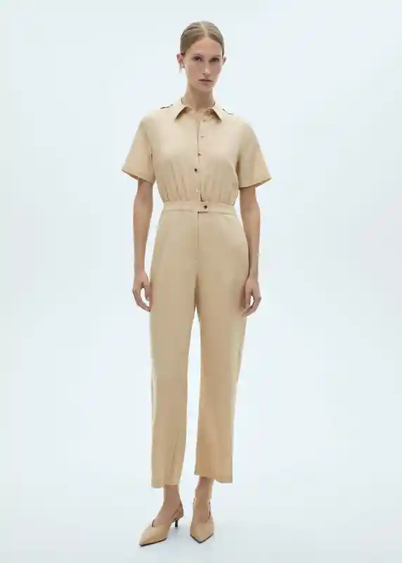 Mono Mili-w Beige Talla L Mujer Mango