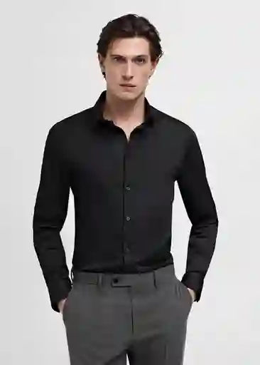 Camisa Emotion Negro Talla XL Hombre Mango