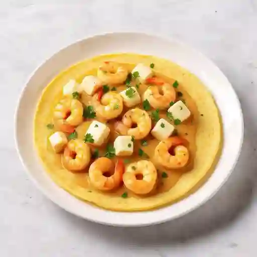 Arepa de Camarones Al Curry