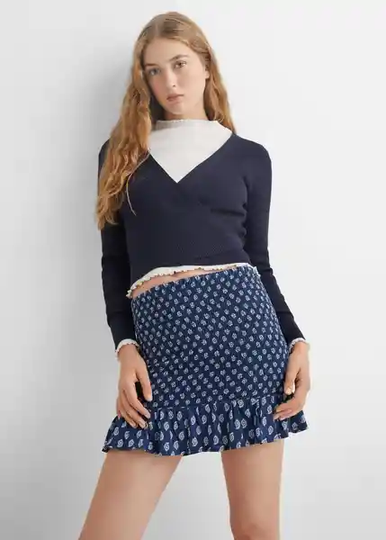 Falda Pompón Marino Talla 22 Teen Niñas Mango