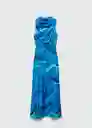 Vestido Marble-a Azul Talla XL Mujer Mango