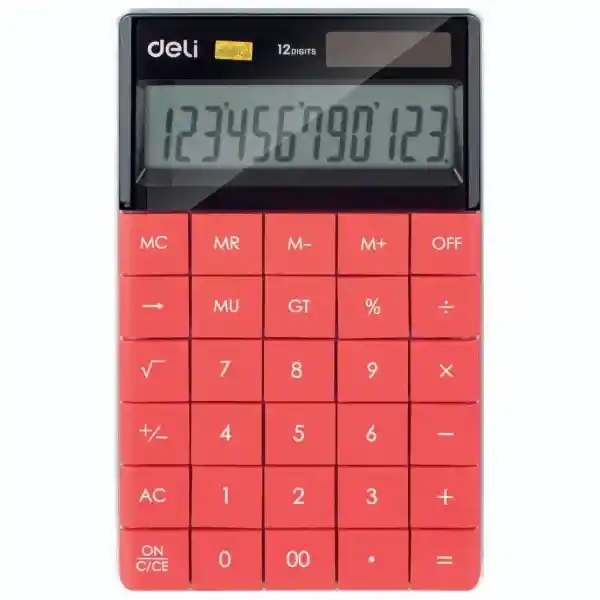 Deli Calculadora Touch 12 Digital Roja E1589