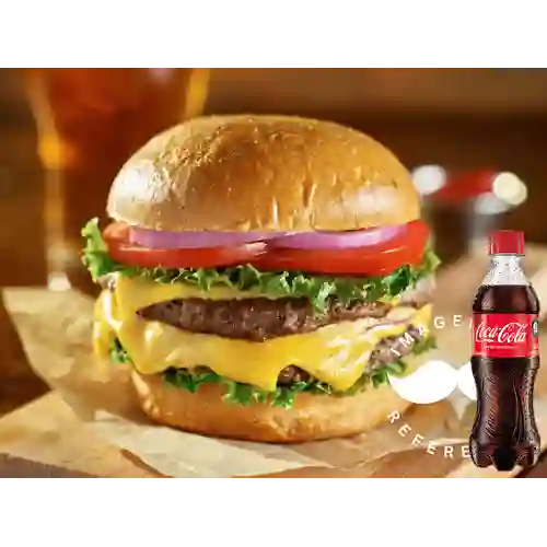 Combo Burger Doble Carne + Coca Cola Original 400 ml