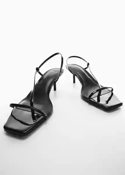 Sandalias Tir Negro Talla 37 Mujer Mango