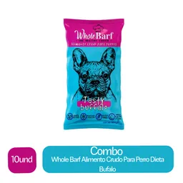 10 x Whole Barf Alimento Crudo Para Perro Dieta Bufalo