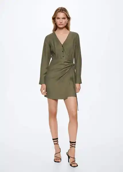 Vestido Piki Khaki Talla 26 Mujer Mango