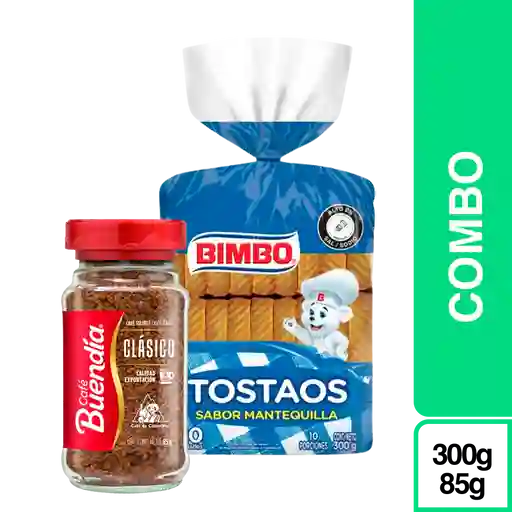 Combo Bimbo Tostaos Mantequilla + Buendia Cafe Liofilizado