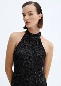 Vestido Xlazo Negro Talla S Mujer Mango