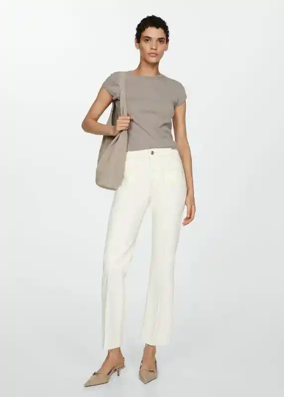 Jean Alex Off White Talla 32 Mujer Mango