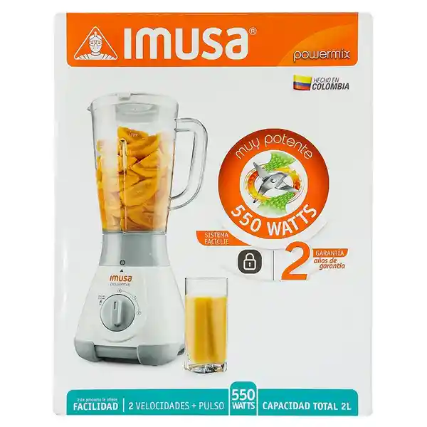 Imusa Licuadora Powermix 2 Vel-Vaso Plástico 5861022109