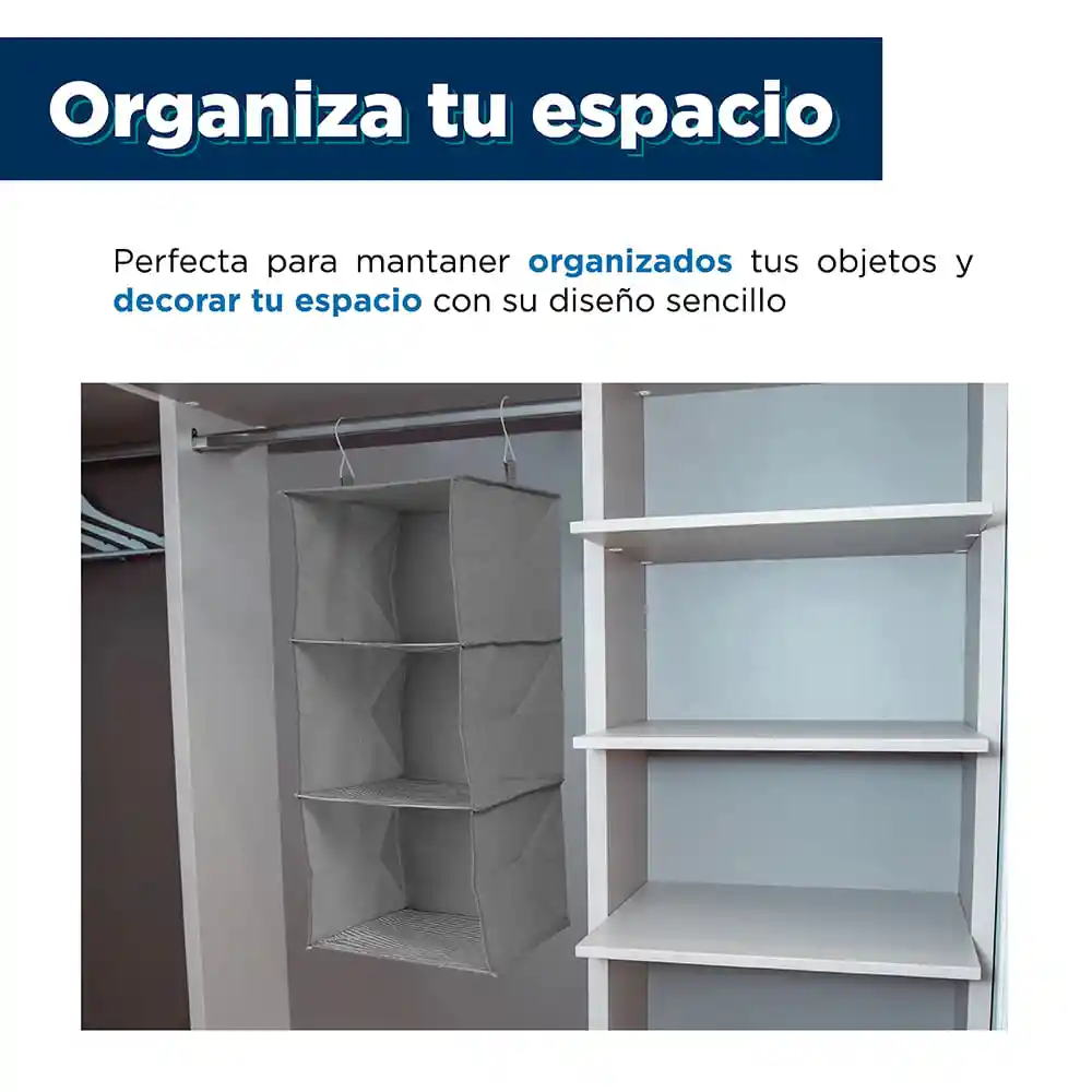 Organizador de Tela Eco Collection de 3 Niveles Gris Miniso