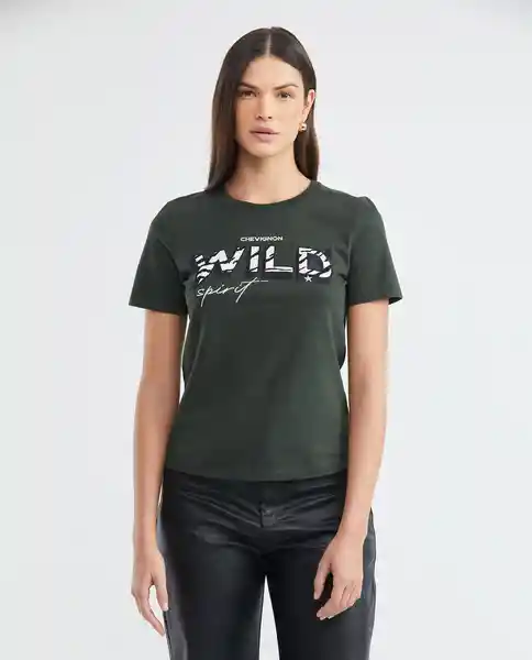 Camiseta Bandana Graphic Verde Galloway Ultraoscuro Talla Xs Mujer Chevignon