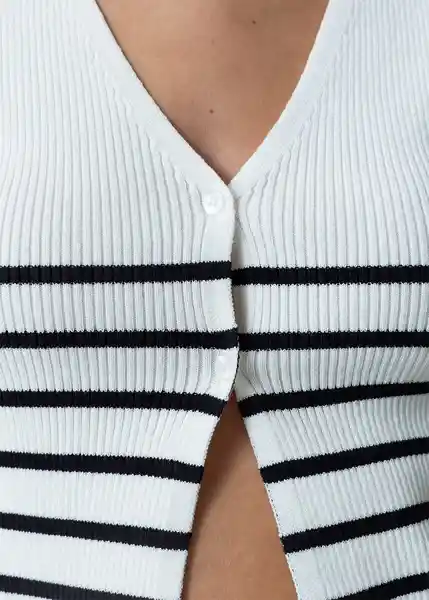 Chaleco Tejido Mujer Crudo Puro Claro Talla S 082G091 Naf Naf