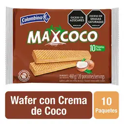 Max Coco Galletas Wafer con Crema de Coco 