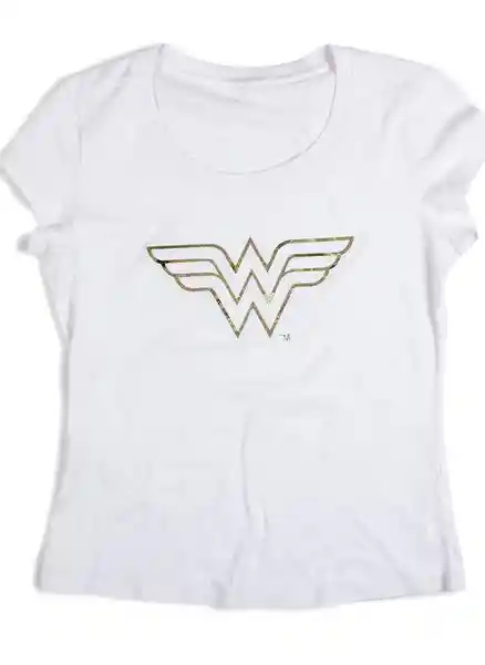 Wonder Woman Camiseta Mujer Manga Corta Blanco Talla L