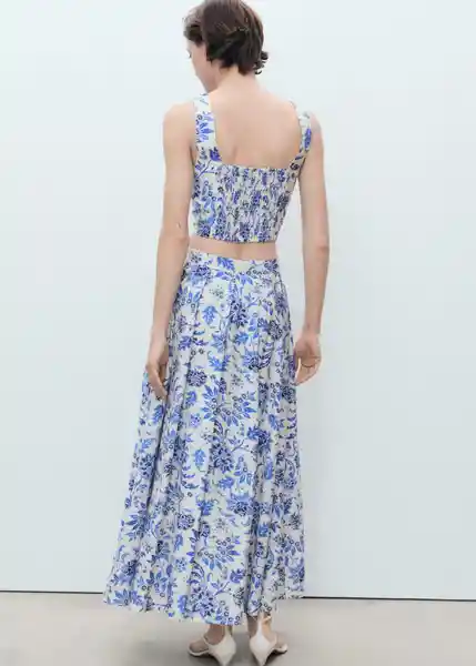 Falda Indigo Offwhite Talla 38 Mujer Mango