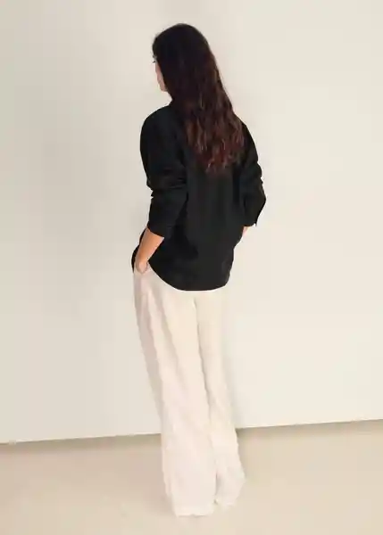 Camisa Samari Negro Talla M Mujer Mango