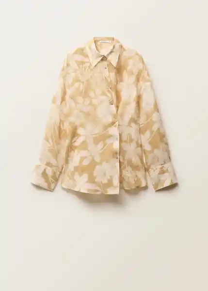 Camisa Parisi Mostaza Talla M Mujer Mango