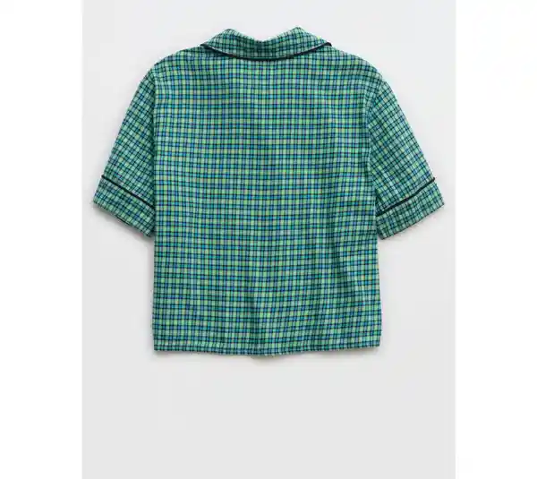 Camisa de Pijama Aerie Verde Talla X-Small American Eagle