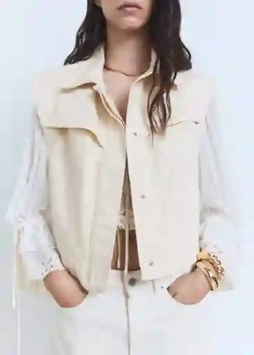 Chaleco Erin Crudo Talla XS Mujer Mango