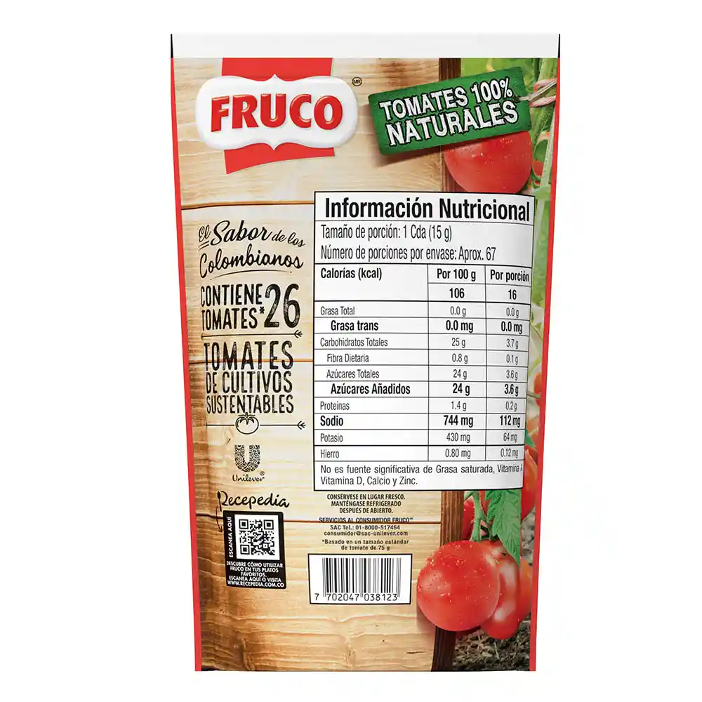 Salsa de Tomate Fruco 1KG