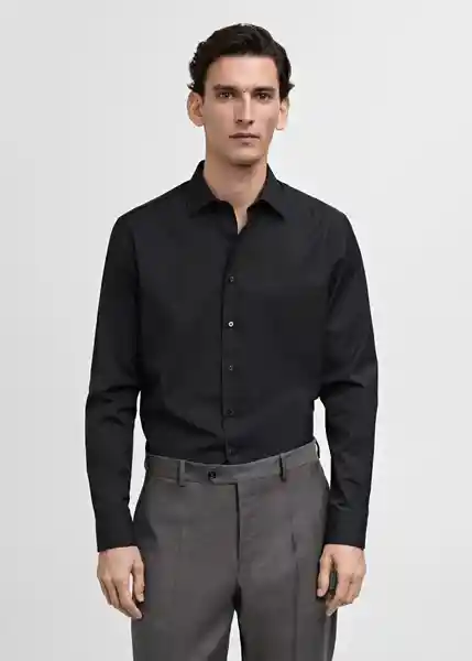 Camisa Emeritol Negro Talla XL Hombre Mango