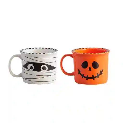 Corona Set de Mug Momia + Calabaza Halloween 280 cc