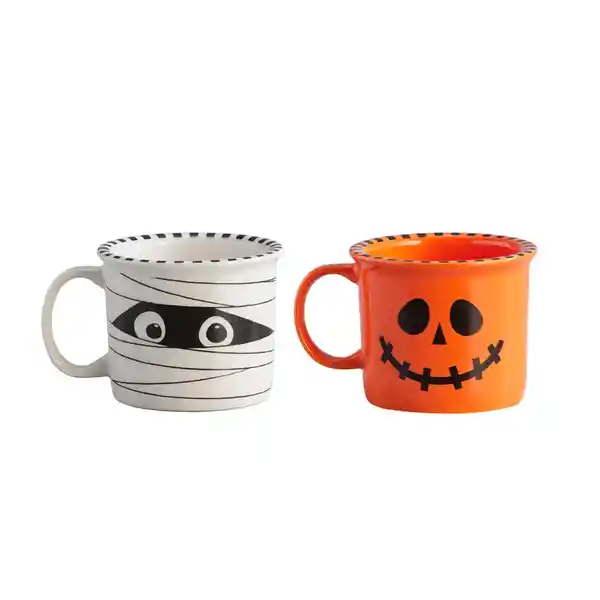 Corona Set de Mug Momia + Calabaza Halloween 280 cc