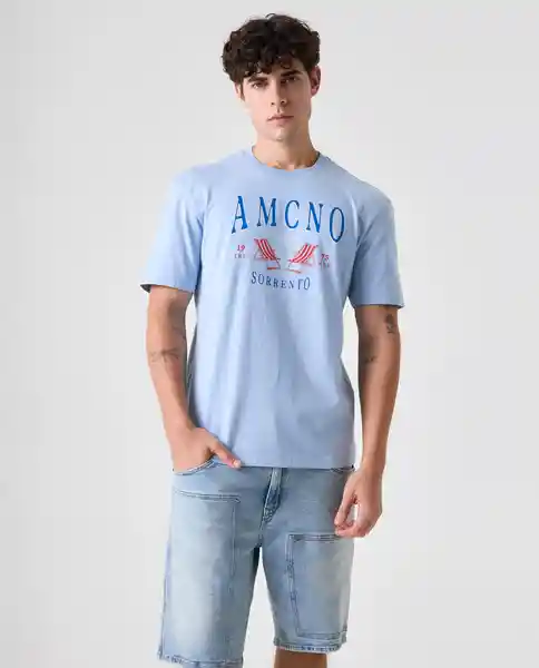 Camiseta Hombre Azul Talla L 842G000_AZU144115 Americanino