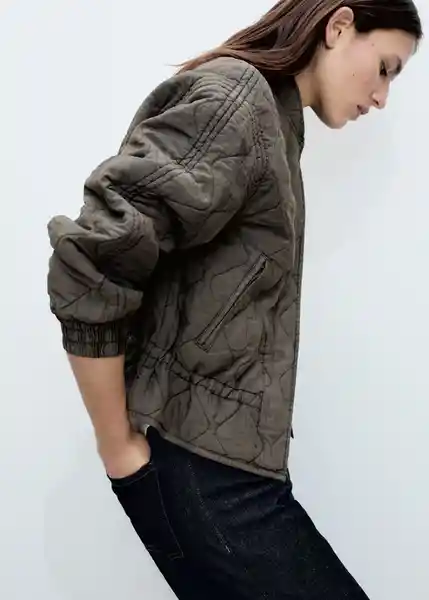 Chaqueta Hawaii Gris Talla S Mujer Mango