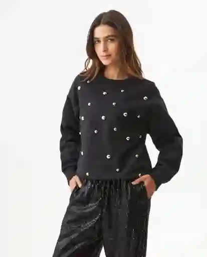 Buzo Studded Femenino Negro Sombrío Ultraoscuro T. S Chevignon
