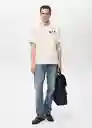 Camiseta Mvpcr Crudo Talla L Hombre Mango