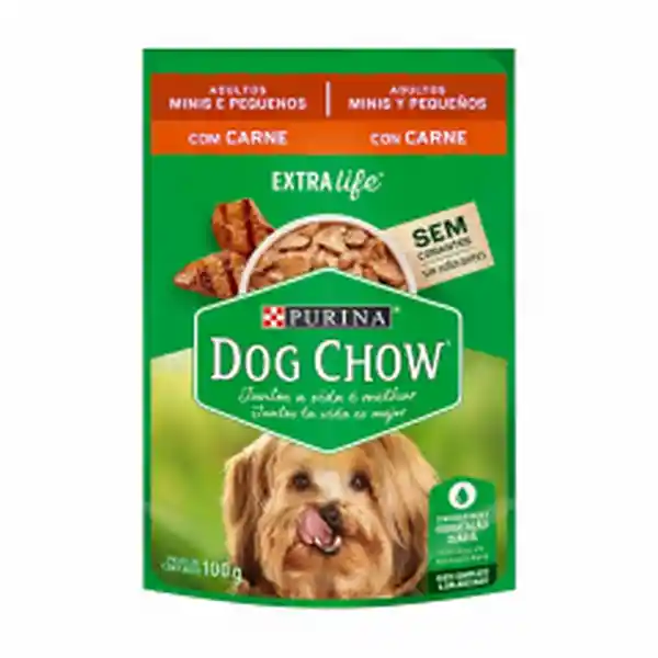 Dog Chow Alimento Para Perro Pouch Adulto MiniPeq Carne 100 g