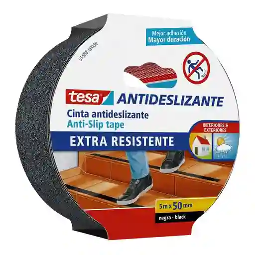 Tesa Cinta Antideslizante Negra 5 m x 50 mm