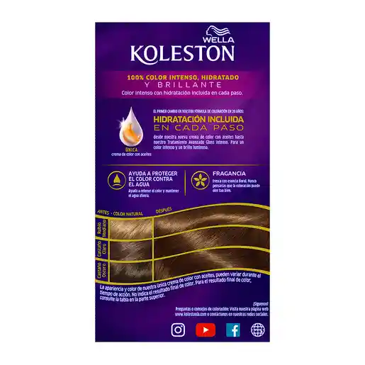 Wella Koleston Tinte Capilar Castaño Seductor Tono 537