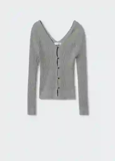 Cardigan Goleta Gris Medio Vigore Talla S Mujer Mango