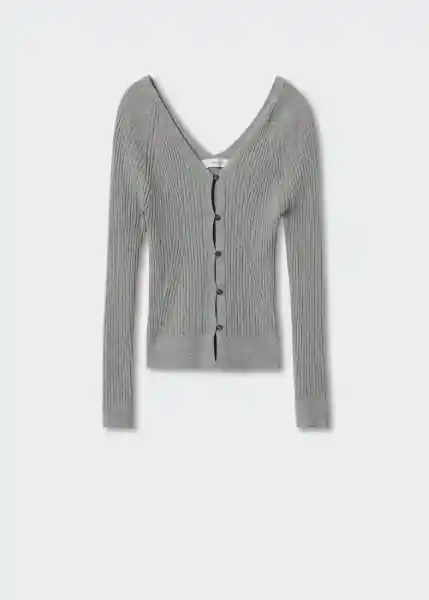 Cardigan Goleta Gris Medio Vigore Talla S Mujer Mango