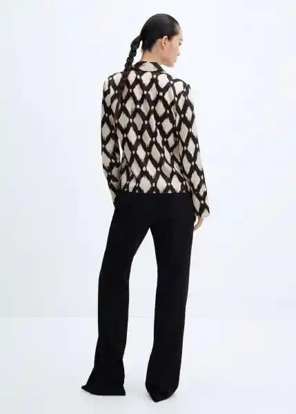 Camisa Rombus Crudo Talla XS Mujer Mango
