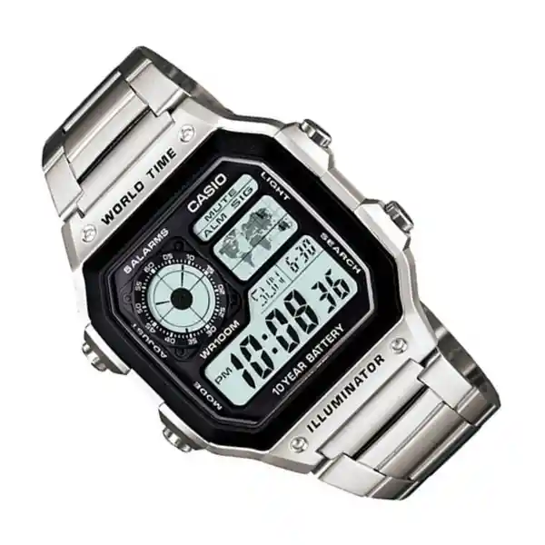 Reloj Vintage Hombre Plateado AE_1200WHD_1AV Casio