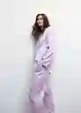Pantalón Topete Malva Talla 34 Mujer Mango