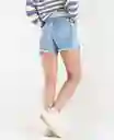 short tiro alto tono azul indigo claro talla 10 mujer Naf-Naf