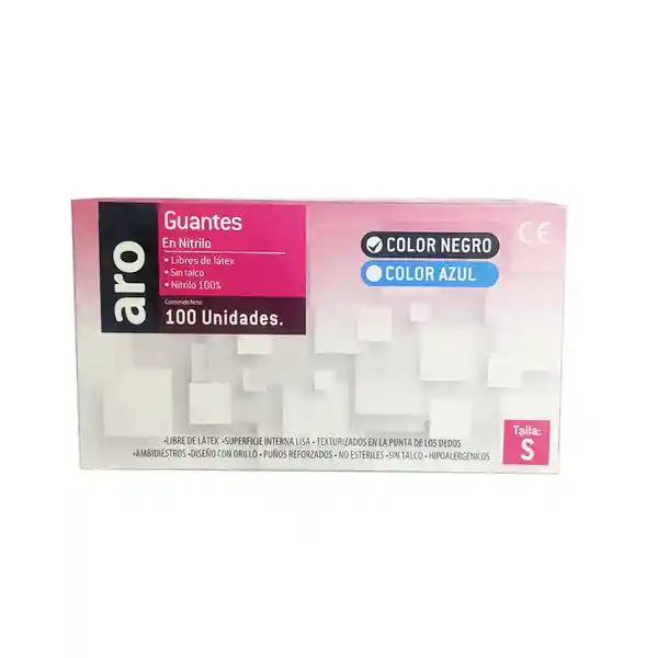 Aro Guante Nitrilo Negro Talla S