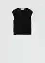 Camiseta Creamy Negro Talla S Mujer Mango