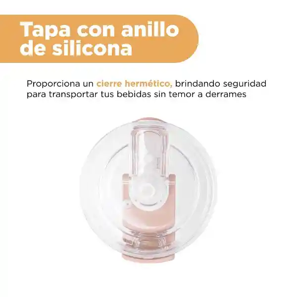 Vaso Plástico Con Asa Blanca 1000 mL Miniso