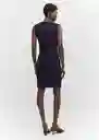 Vestido Paloma Marino Talla S Mujer Mango