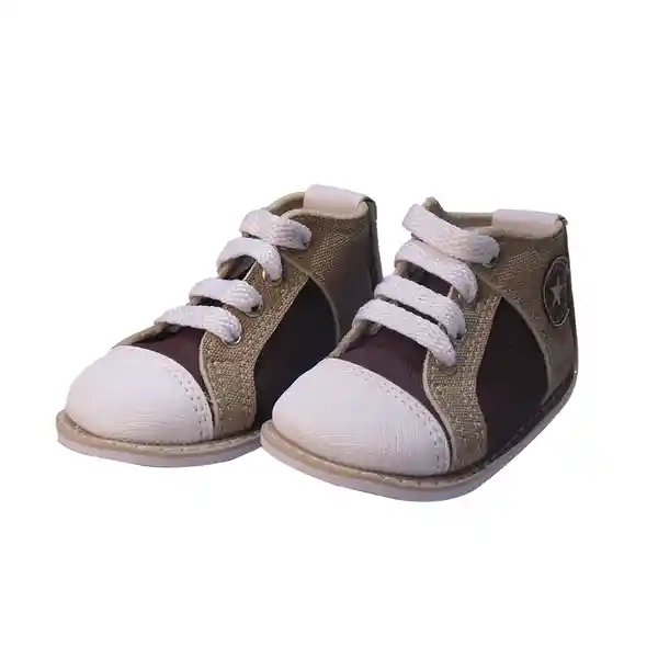 Kaizer Kids Tenis Circle Beige y Café Talla: 21