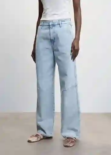 Pantalón Jean Chino Tejano Claro Talla 34 Mujer Mango