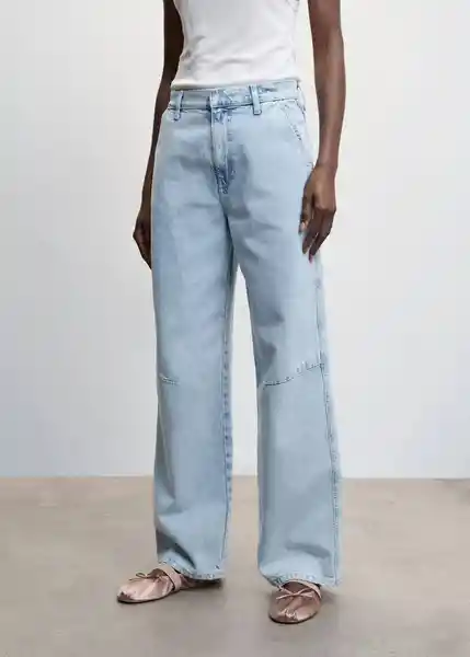 Pantalón Jean Chino Tejano Claro Talla 34 Mujer Mango