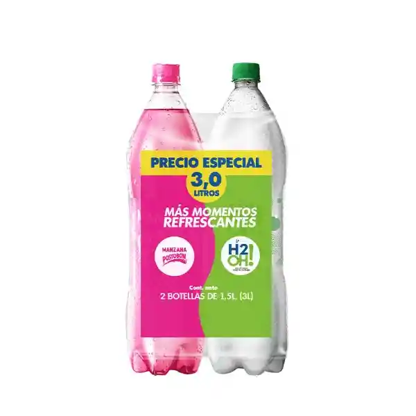 H2O! Gaseosa + Gaseosa Manzana